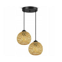 PENDELLEUCHTE BOHO - Beige/Schwarz, Holz/Metall (25/25/100cm) - kiki design