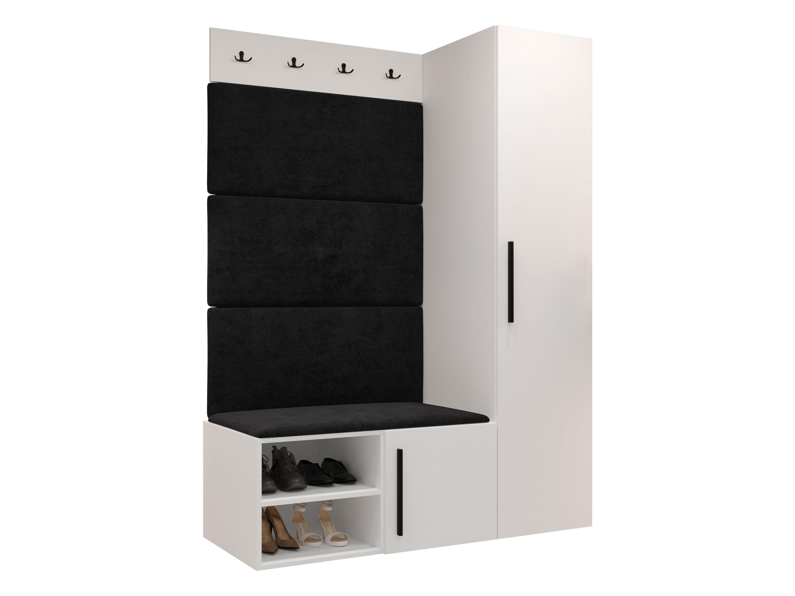 GARDEROBEN-SET Medi II - Anthrazit/Schwarz, Holzwerkstoff/Kunststoff (40/191/50cm) - MIRJAN24