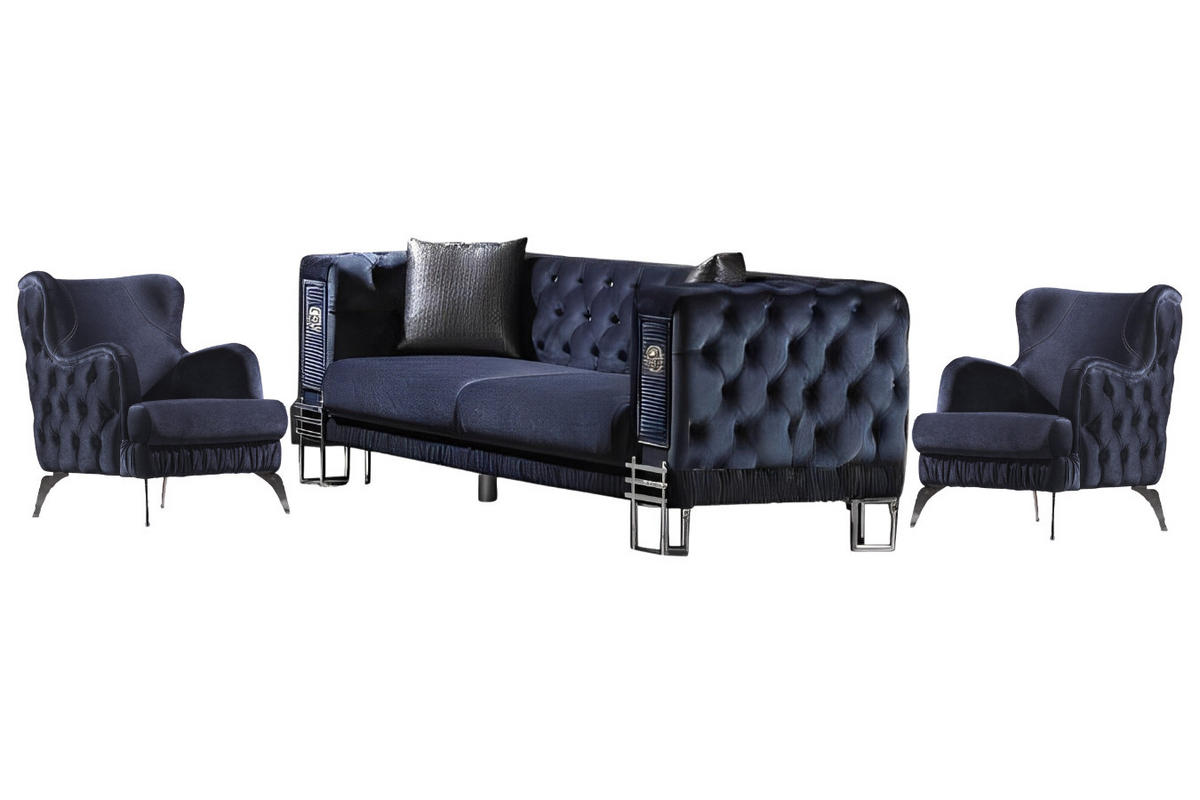 SITZGARNITUR Löwe Anthrazit Stellvariante:2+1+1 - Anthrazit, Holz (170/82/95cm) - Villa Möbel