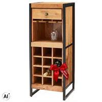 BARREGAL Fontana - Schwarz/Braun, Holz (51/120/40cm) - Mr. Deko