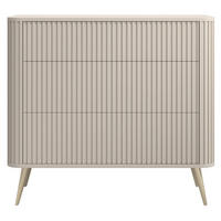 KOMODA Ovarlo greige s kovovými nohami 93 cm - zlatá/šedohnědá, kov/kompozitní dřevo (93.2/83.8/38cm) - Selsey