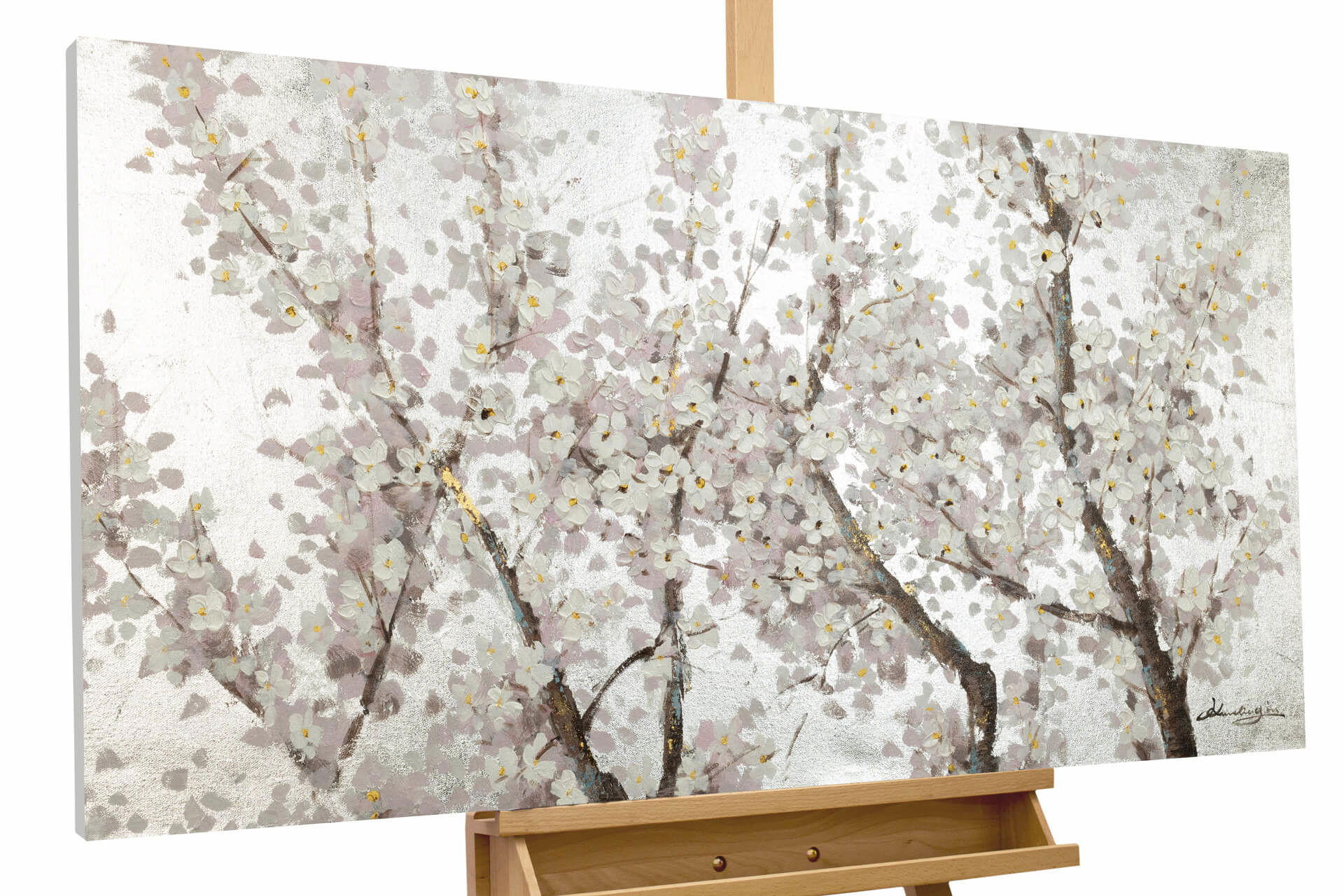ÖLGEMÄLDE 120/60 cm - Weiß, Holz/Textil (1.7/60cm) - KUNSTLOFT