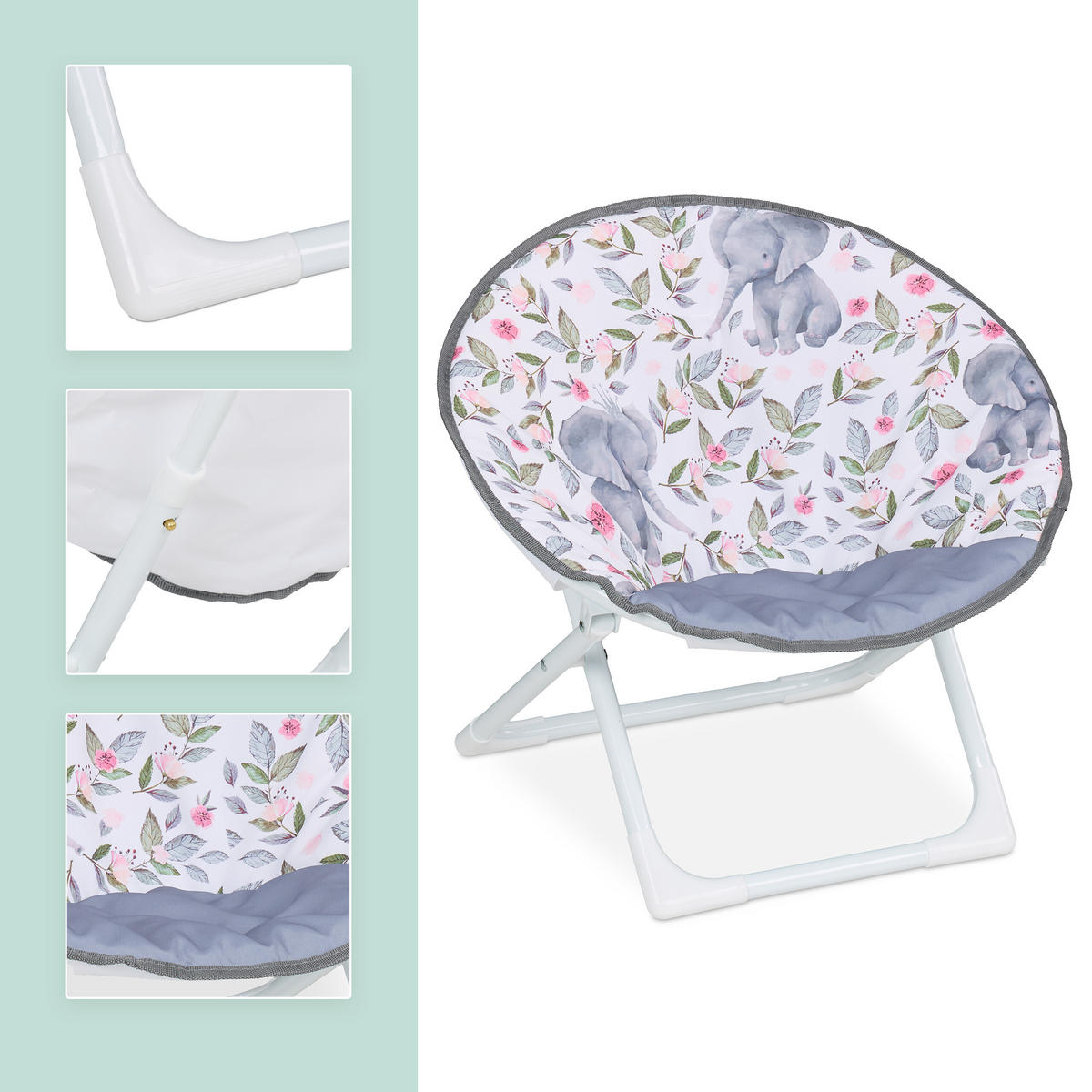 MOONCHAIR - Hellgrau, Kunststoff/Textil (50/47/48cm) - Relaxdays