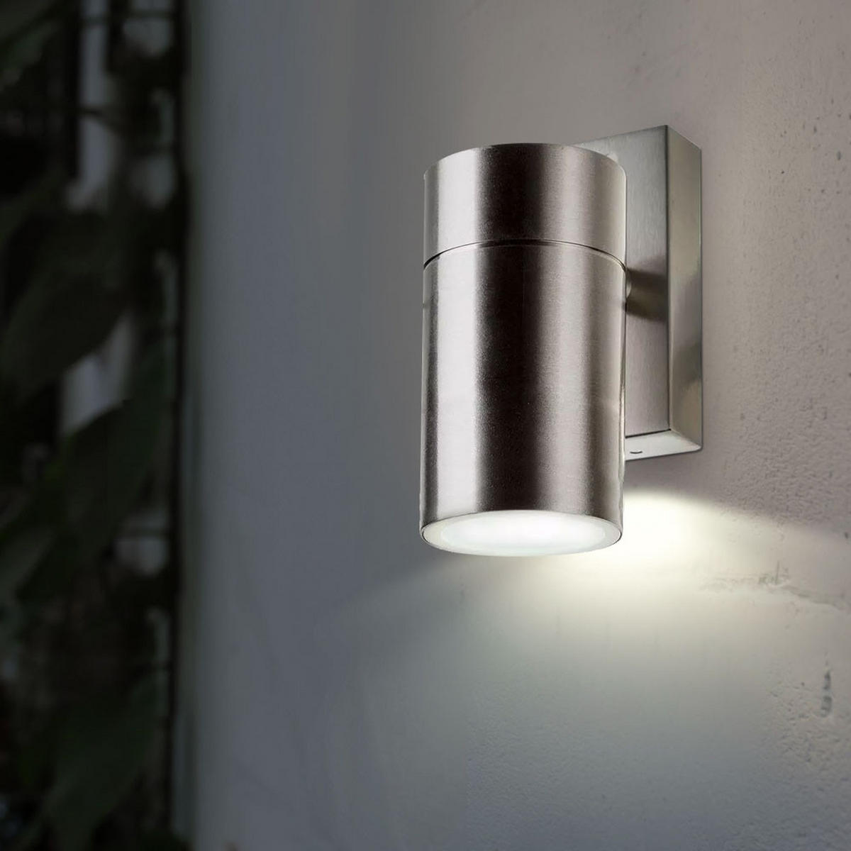 LED AUSSEN-WANDLEUCHTE Edelstahl Silber - Silberfarben, Metall (6/10/6cm)