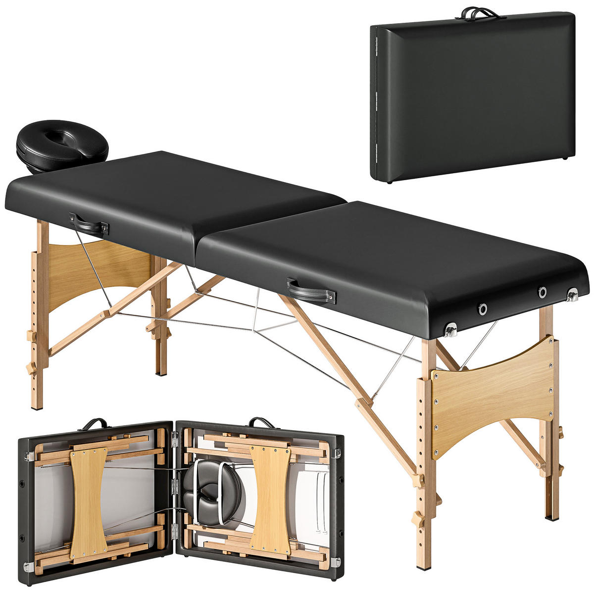 MASSAGETISCH DE-10667 Schwarz - Schwarz, Holzwerkstoff (70/86/215cm) - ComfortXL