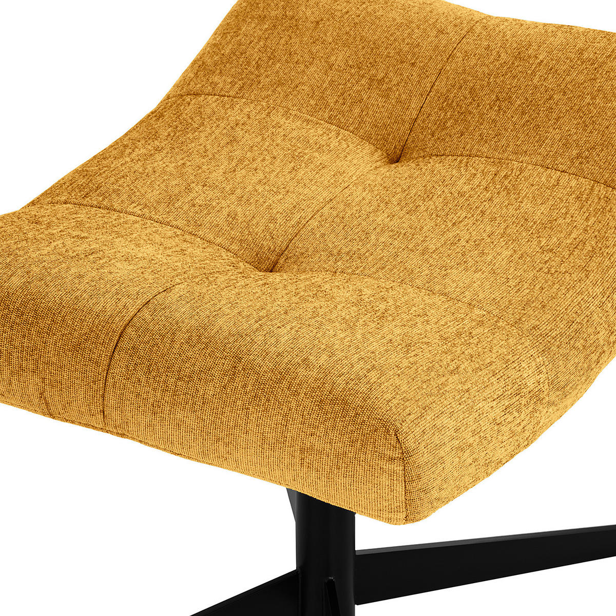 POLSTERHOCKER - Gelb/Schwarz, Textil/Metall (67/47/50cm) - home24