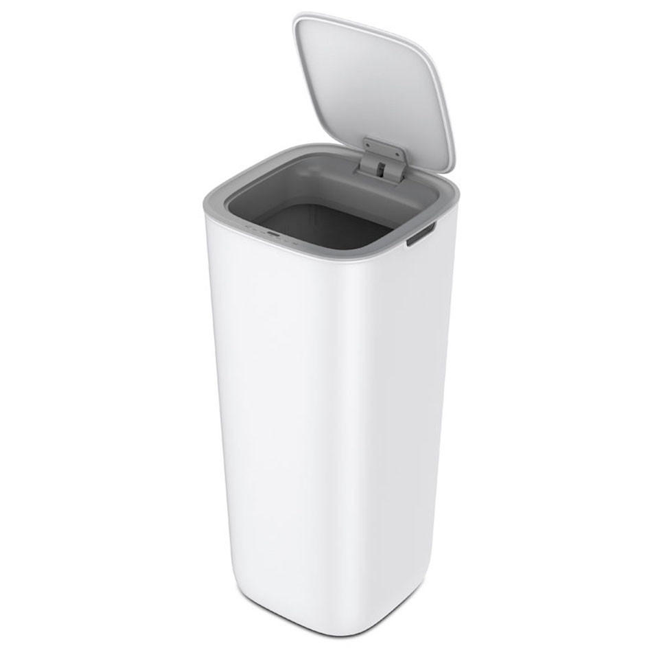 MÜLLEIMER Moderner Quadratischer Mit Smart Sensor 30 Liter 59 x 27 x 27 cm Weiß - Weiß, Metall (27.1/59.1/27.1cm) - PROREGAL