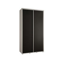 SCHWEBETÜRENSCHRANK 235,2/130/45 2-türig - Silberfarben/Schwarz, Holz/Metall (130/235/45cm) - Abiks Möbel