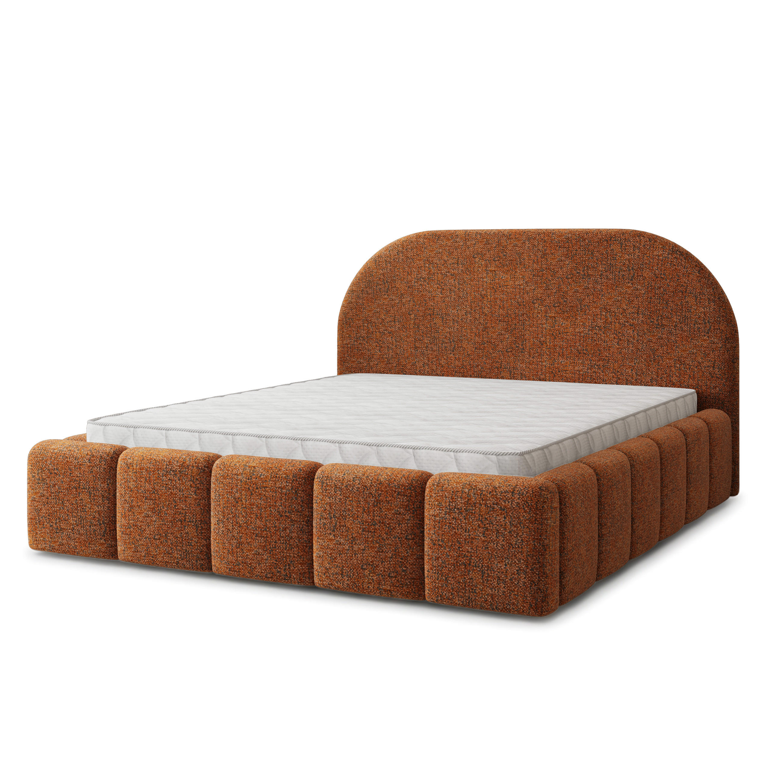POLSTERBETT FLUSSO 200x200 cm mit Bettkästen - Orange - Orange, Holz (200/200cm) - MASSENO