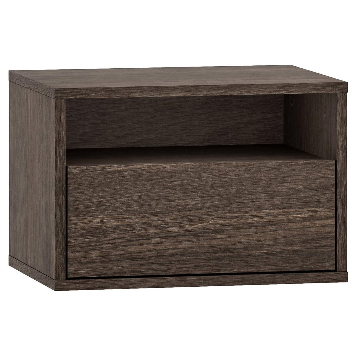 NACHTTISCH HEGGERS Eiche Dunin 45 cm - Dunkelbraun/Goldfarben, Holzwerkstoff (45/30/33cm) - Selsey