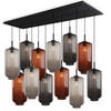 HÄNGELEUCHTE Velo 12-flammig Mehrfarbig Ø 18cm - Multicolor/Schwarz, Glas (18/18/33cm) - s.luce