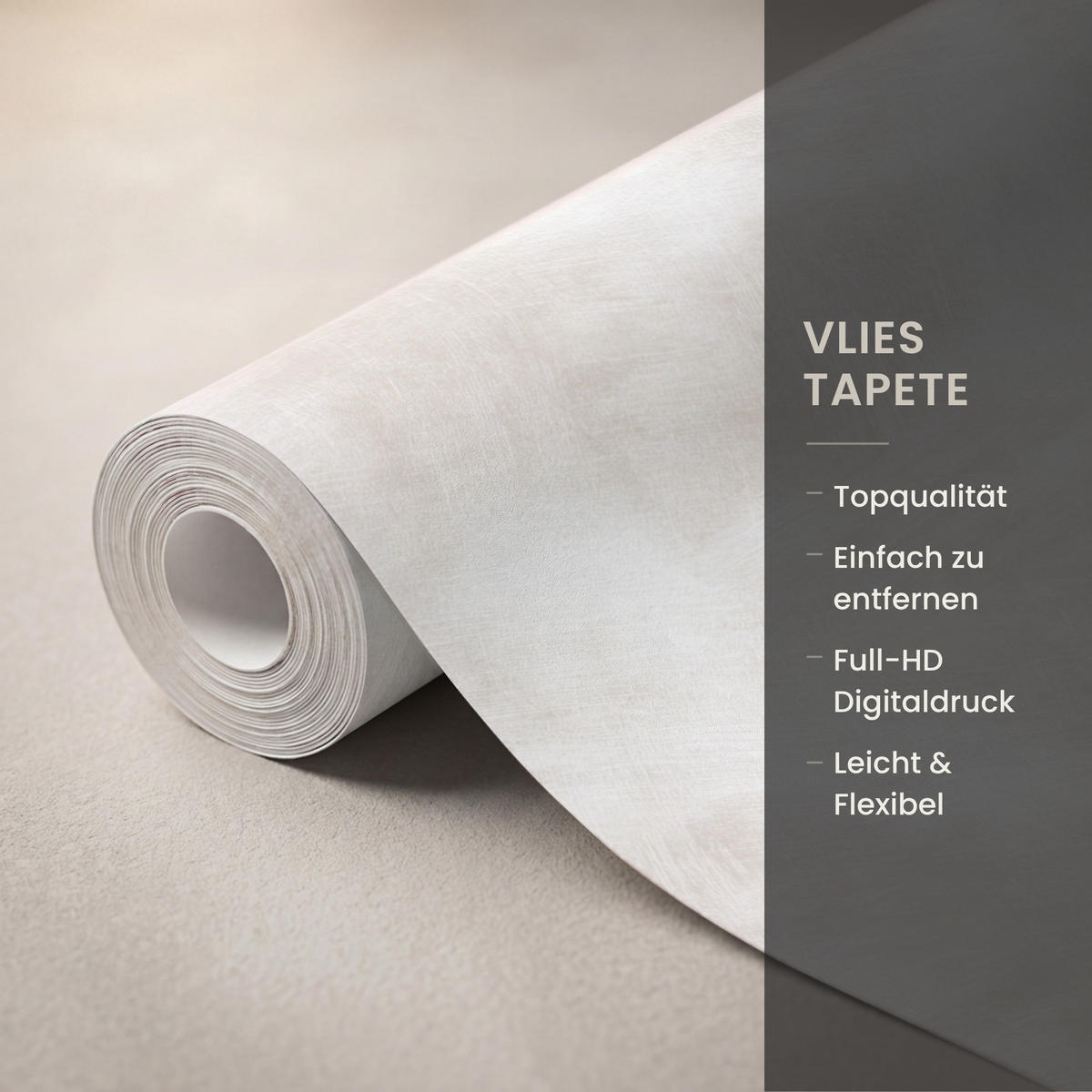 TAPETE - Dezent - Textur - Beige - 200x280 cm - Creme, Papier (200/280cm) - OnlyWow
