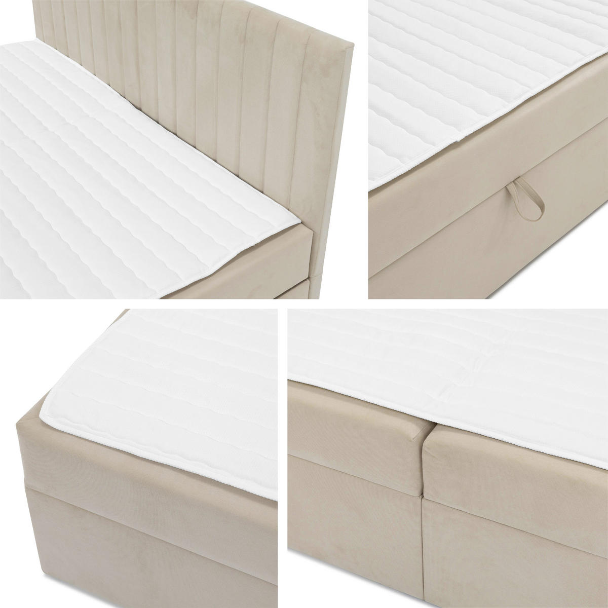 BOXBETT Tirulo - Dunkelgrau/Schwarz, Holzwerkstoff/Kunststoff (180/200cm) - MIRJAN24