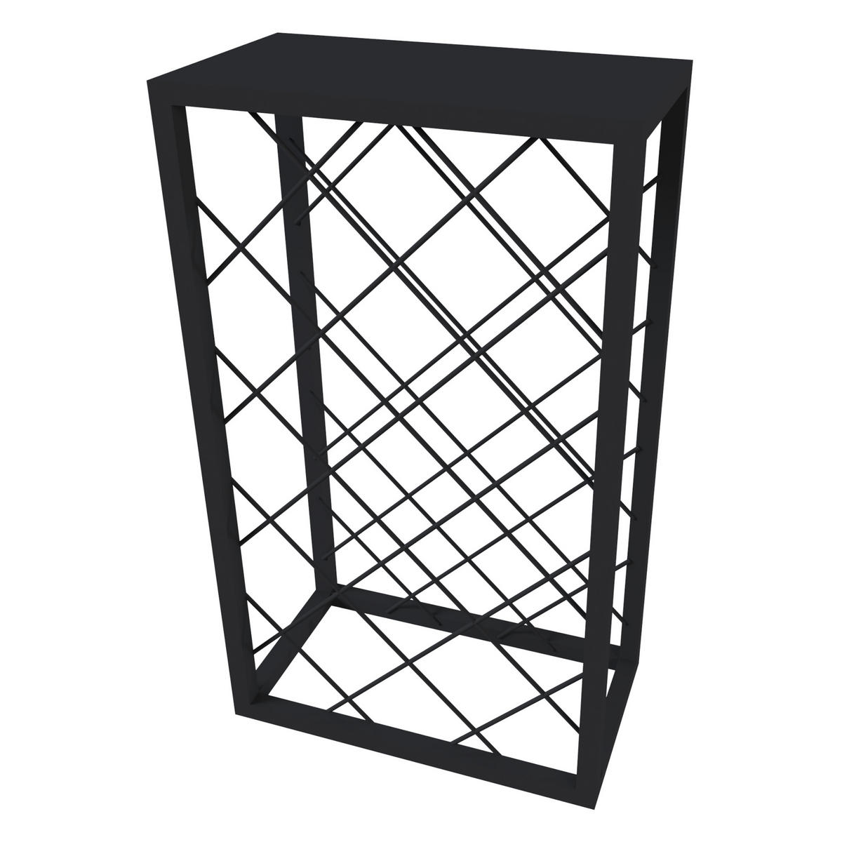 WEINREGAL Amasia - Schwarz, Metall (45/74/22cm) - [en.casa]