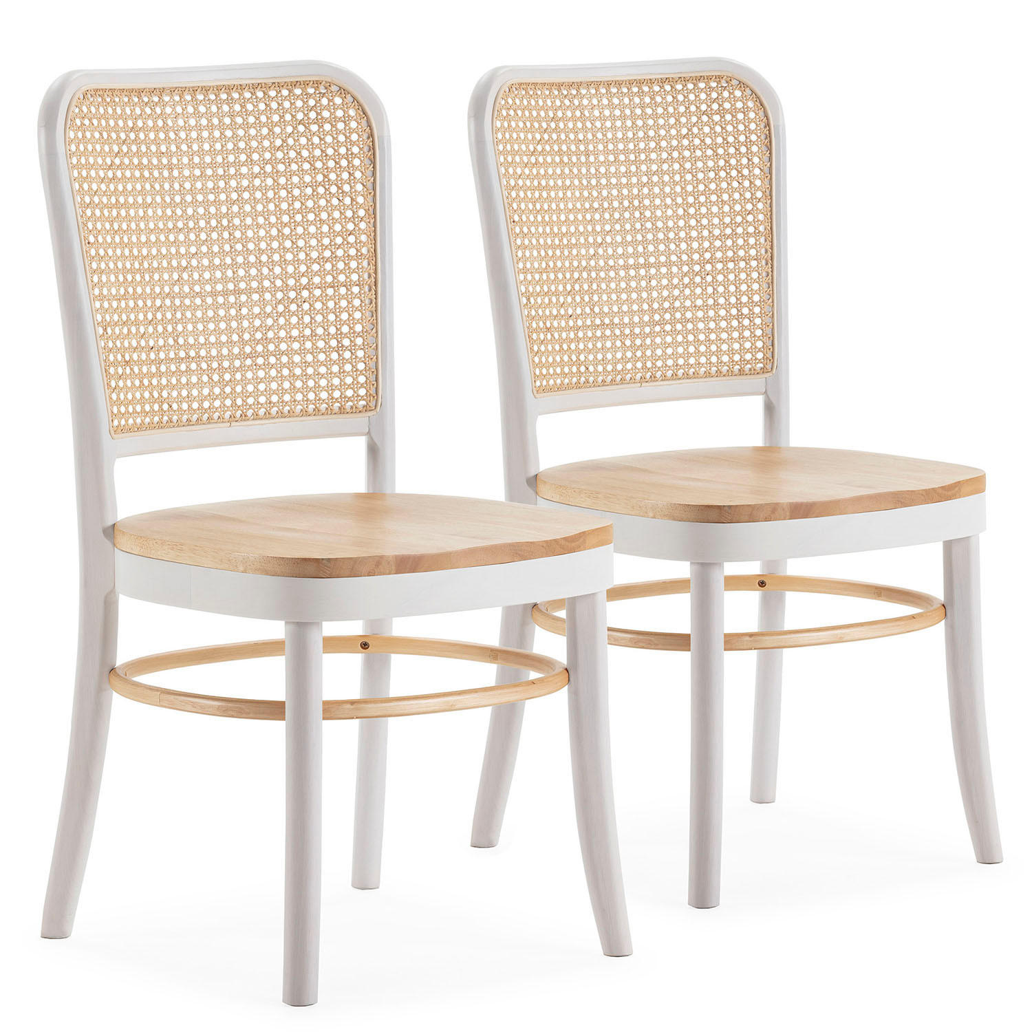 SET DE SCAUNE 2 Vesta alb/stejar, lemn masiv