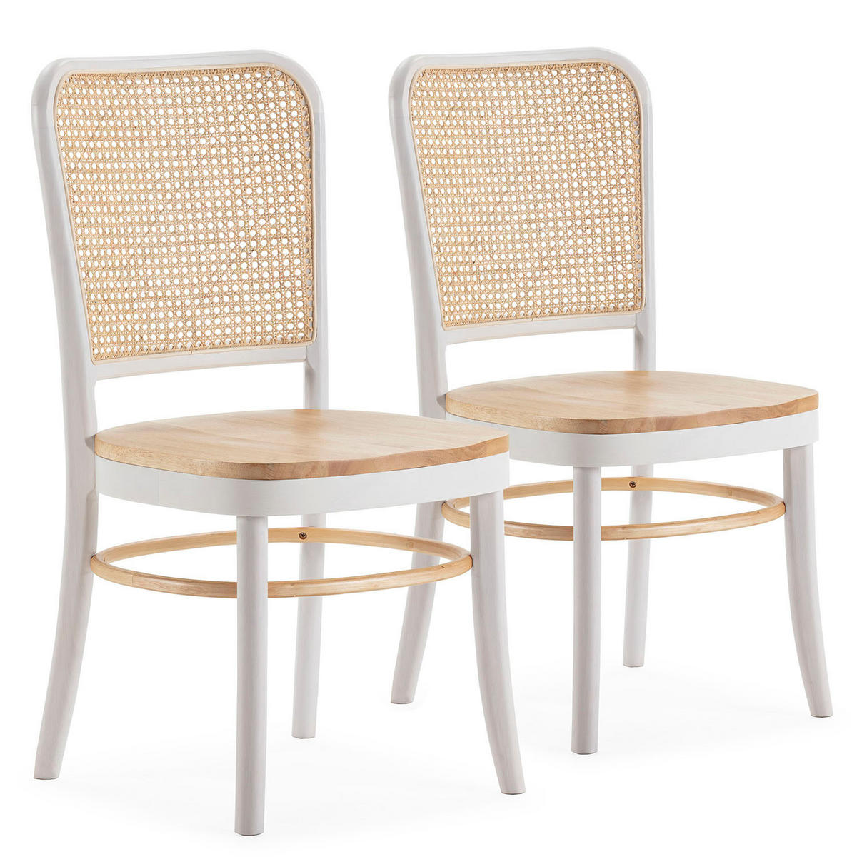 STUHL-SET 2 Vesta weiße/eichen, Massivholz - Honigeiche, Holz (45/88/51cm) - VS Venta-stock