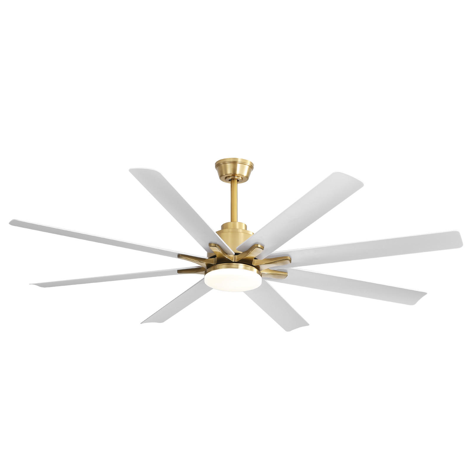 DECKENVENTILATOR 132cm LED Licht 8 ABS Flügel Fernbedienung - Weiß, Kunststoff (132.08/132.08/26.8cm) - CASIVA