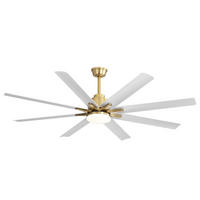 DECKENVENTILATOR 132cm LED Licht 8 ABS Flügel Fernbedienung - Weiß, Kunststoff (132.08/132.08/26.8cm) - CASIVA