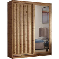 SCHWEBETÜRENSCHRANK Donatello 100/205/60 2-türig eiche Artisan mit Spiegel - Eiche Artisan, Holzwerkstoff (100/205/60cm) - Beautysofa
