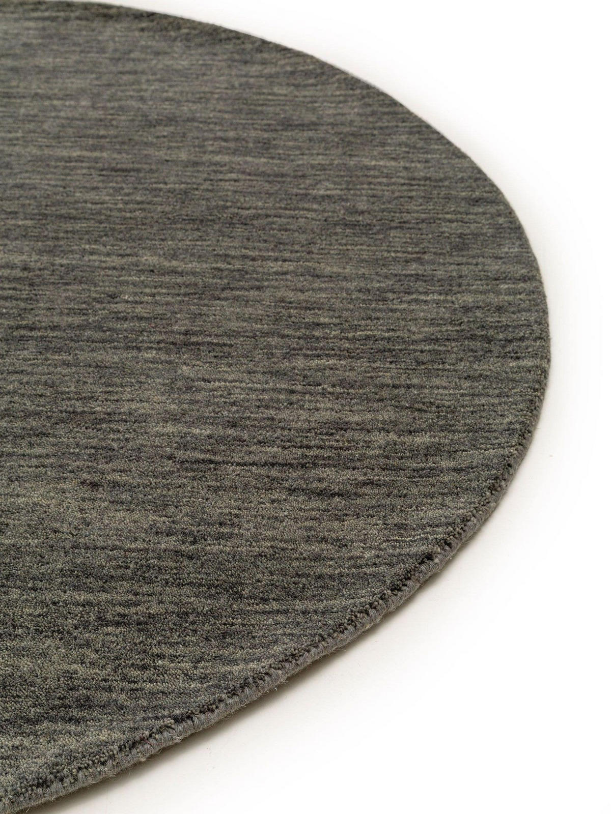 TEPPICH Runder Wolltepich Jamal Grau - Grau, Textil (200/1cm) - KUNSTLOFT