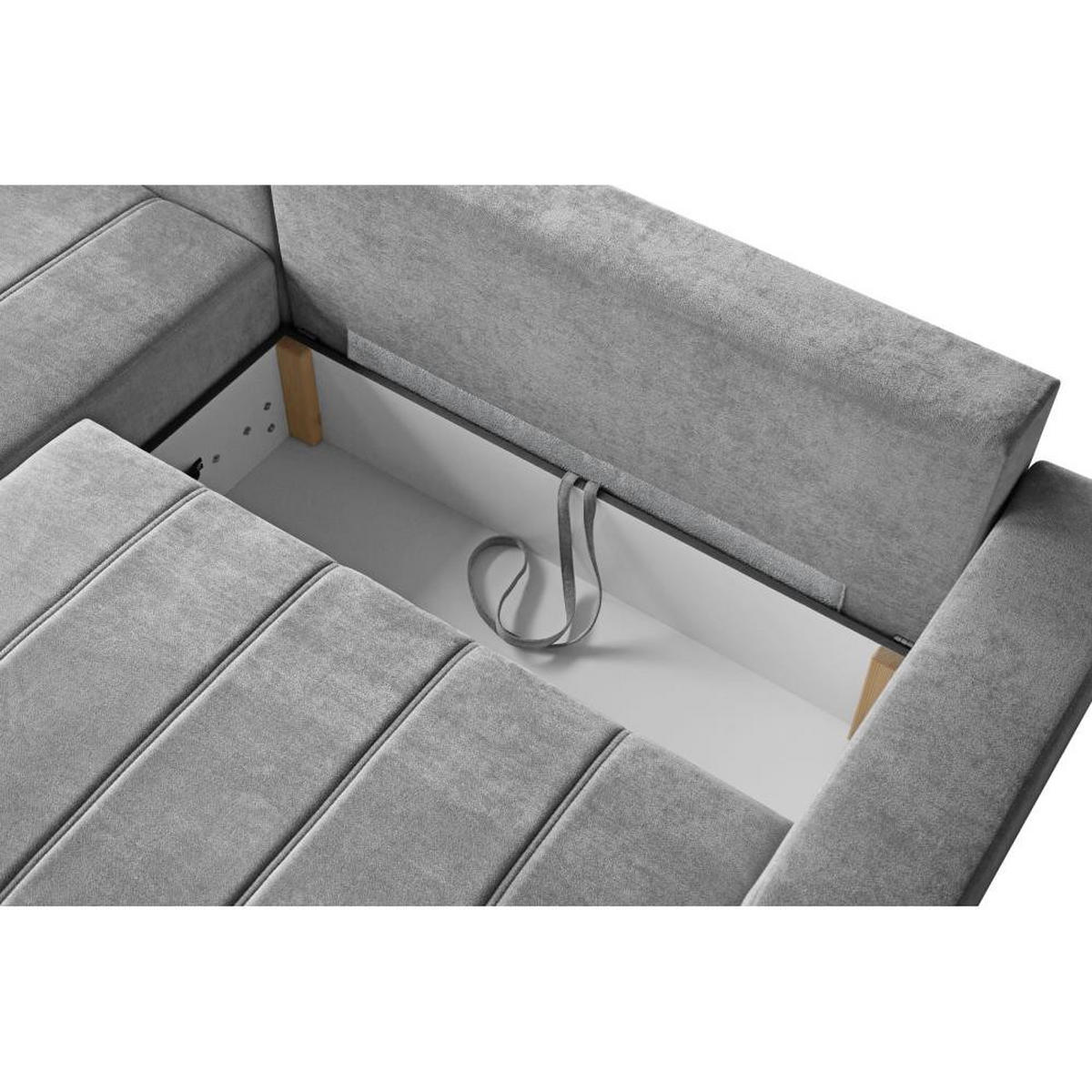 ECKSCHLAFSOFA Mori dunkelblau - Schwarz/Dunkelblau, Kunststoff/Textil (250/155cm) - Beautysofa