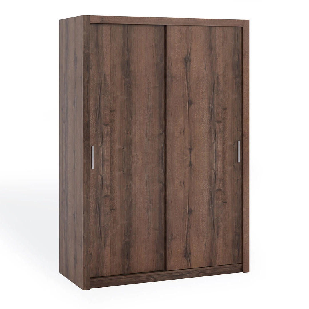 SCHIEBETÜRENSCHRANK Tamiza 150/215/62 2-türig - Silberfarben/Braun, Holzwerkstoff/Kunststoff (150/215/62cm) - Ravio