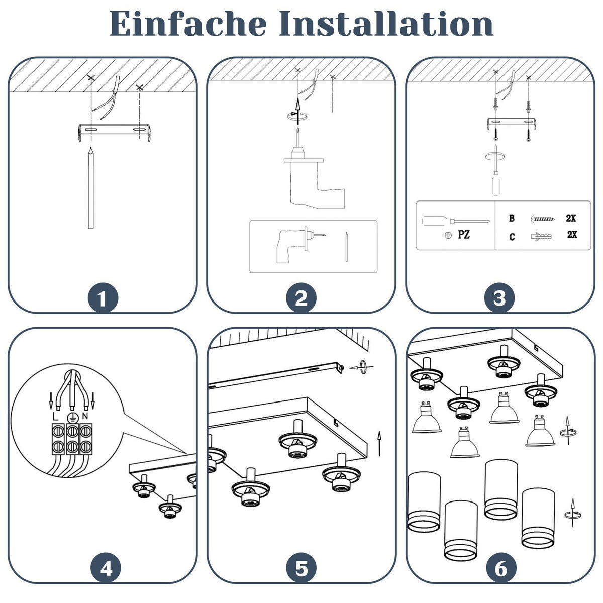STRAHLER Solingen 4-flammig 25/25/17 cm - Schwarz, Metall (25/25/17cm) - Nettlife