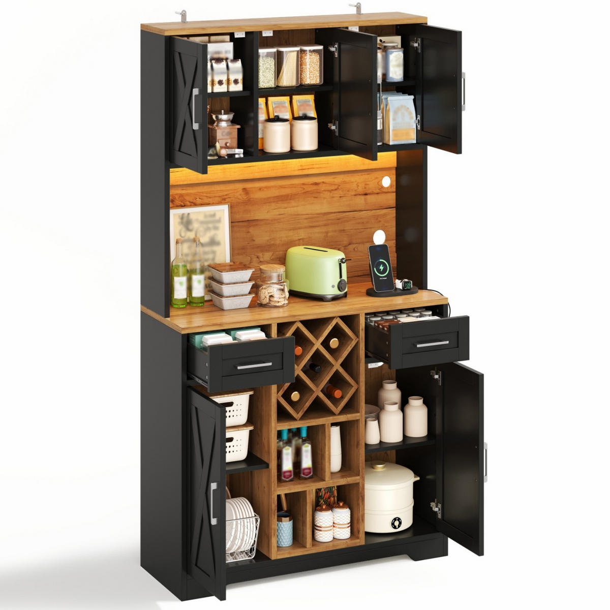 GESCHIRRSCHRANK Naturfarben 105/40/180 - Naturfarben, Holzwerkstoff (105/180/40cm)