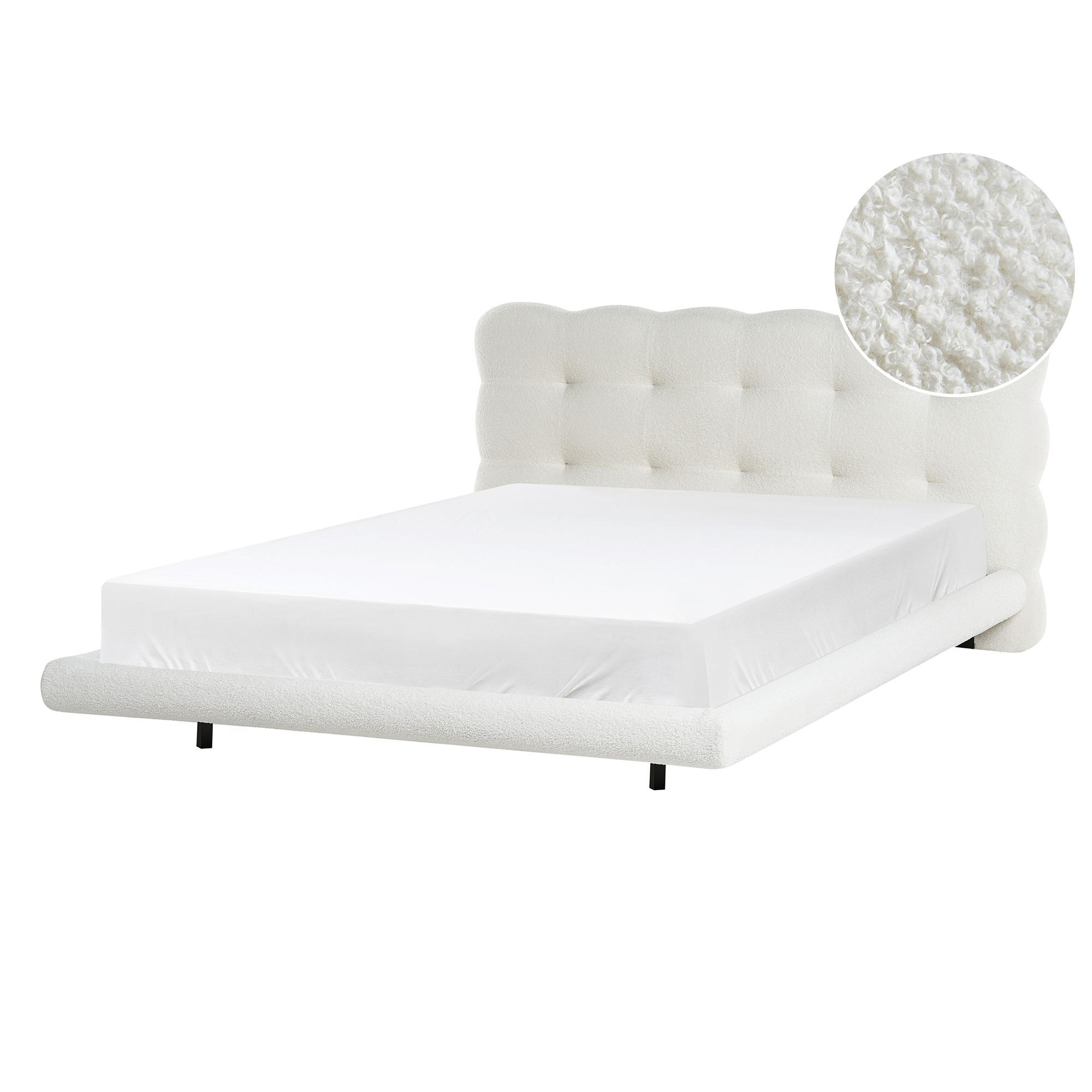 Beliani Bett Creme 140x200 cm