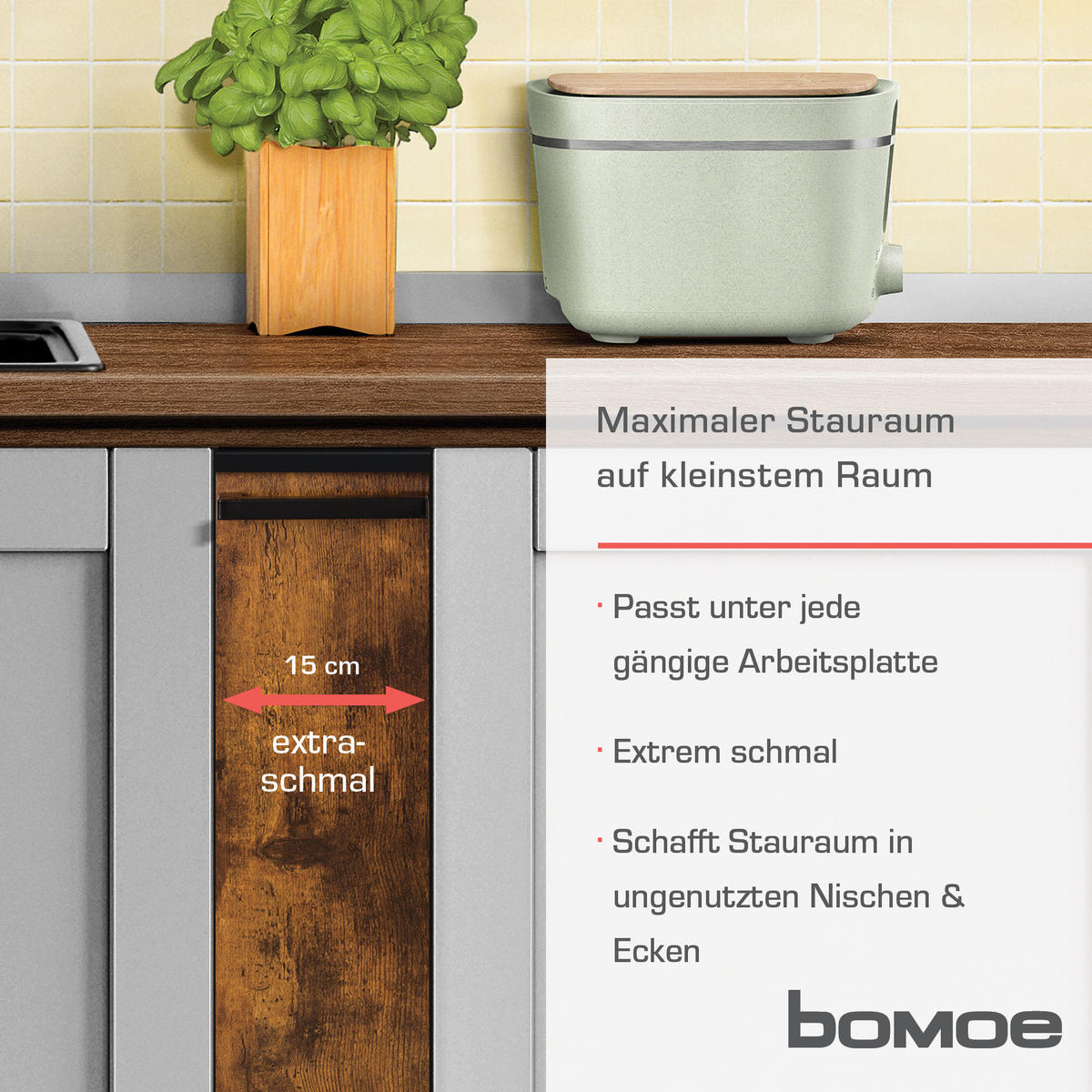 KÜCHENWAGEN Hylla Schwarz-Braun - Multicolor, Naturmaterialien/Holz (15/79/50cm) - BoMoe