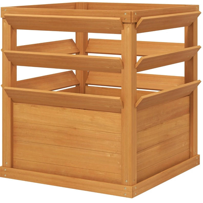 BLUMENKASTEN aus Fichtenholz 65x65x73 cm in Dunkelbraun mit Rankgitter - Dunkelbraun, Holz (65/73/65cm) - Modfu