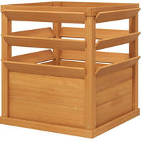 BLUMENKASTEN aus Fichtenholz 65x65x73 cm in Dunkelbraun mit Rankgitter - Dunkelbraun, Holz (65/73/65cm) - Modfu