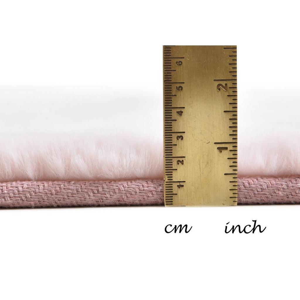 Thumbnail - Gino Falcone Kunstfellteppich, Rosa, Textil, Uni, Rund, 120x120 cm, für Fußbodenheizung geeignet, leicht zusammenrollbar...