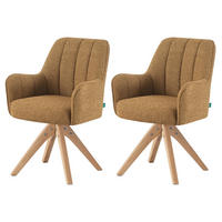 ESSZIMMERSTUHL THOMAS-FINA 2er-Set 360°drehbar - Currygelb, Textil (58/88/62cm) - DUBI Möbel