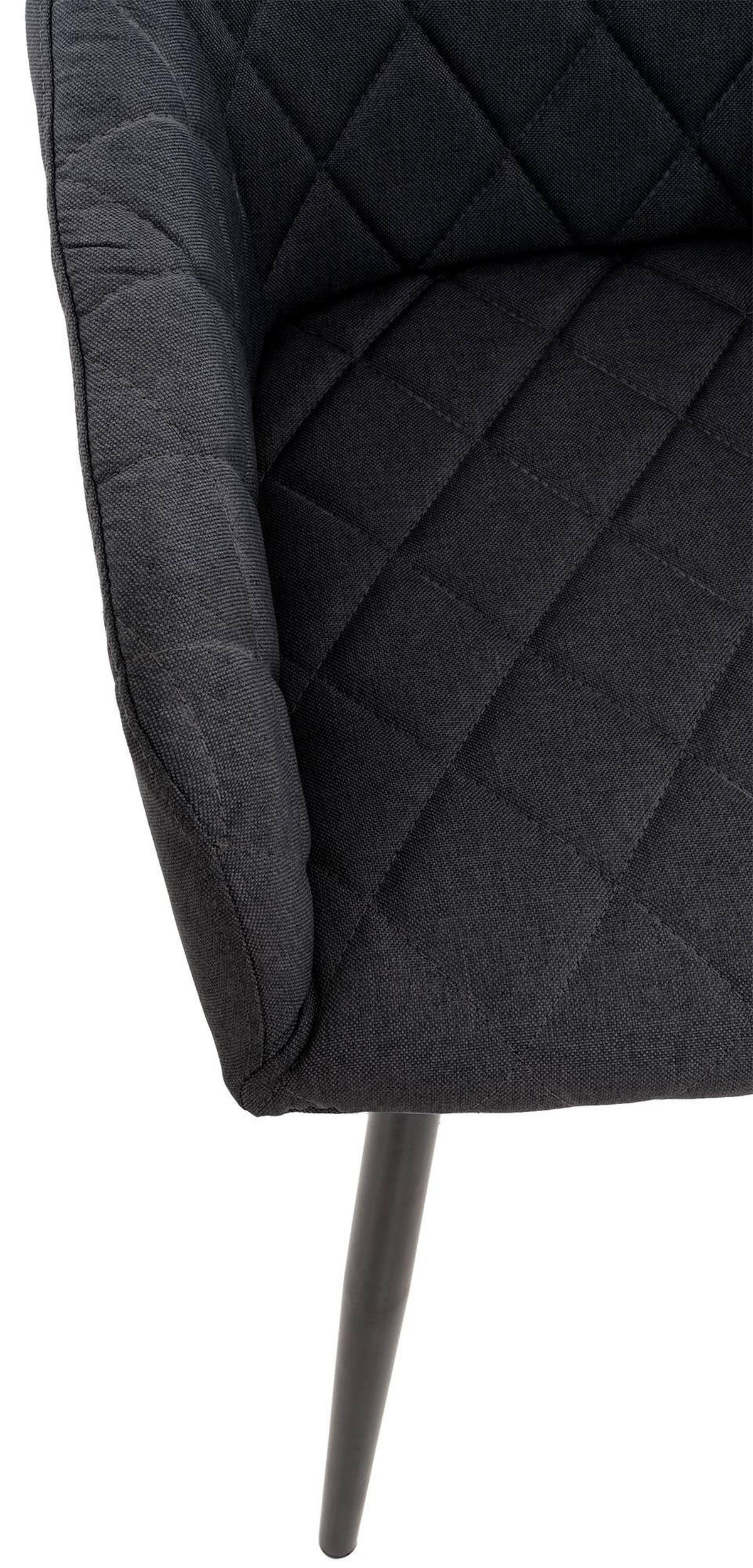 ESSZIMMERSTUHL 2er Set Lisan Stoff Schwarz Wohnzimmerstuhl - Schwarz, Textil (47/84/44cm) - DELUKE