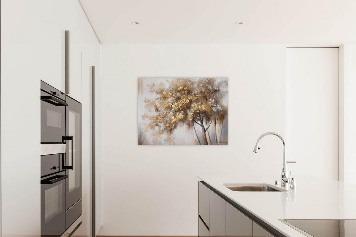 ÖLGEMÄLDE 100/75 cm - Beige/Braun, Holz/Textil (1.62/75cm) - KUNSTLOFT