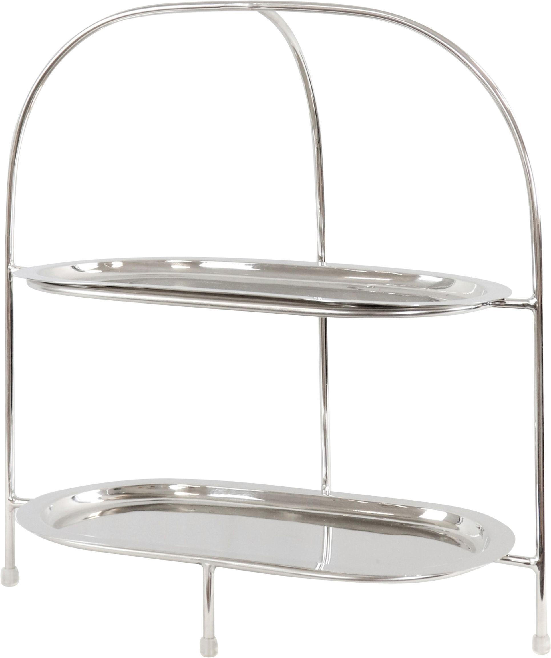 ETAGERE Table 38x19x40cm - Silberfarben, Metall (38/40cm) - FURNARO