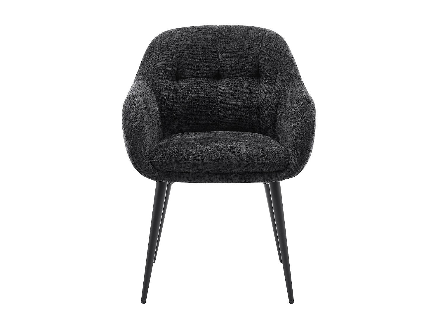 STUHL - 59 cm x 59 cm - stoff - schwarz Lassandra - Schwarz, Textil/Metall (59/81/59cm) - Vente-Unique