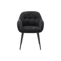 STUHL - 59 cm x 59 cm - stoff - schwarz Lassandra - Schwarz, Textil/Metall (59/81/59cm) - Vente-Unique