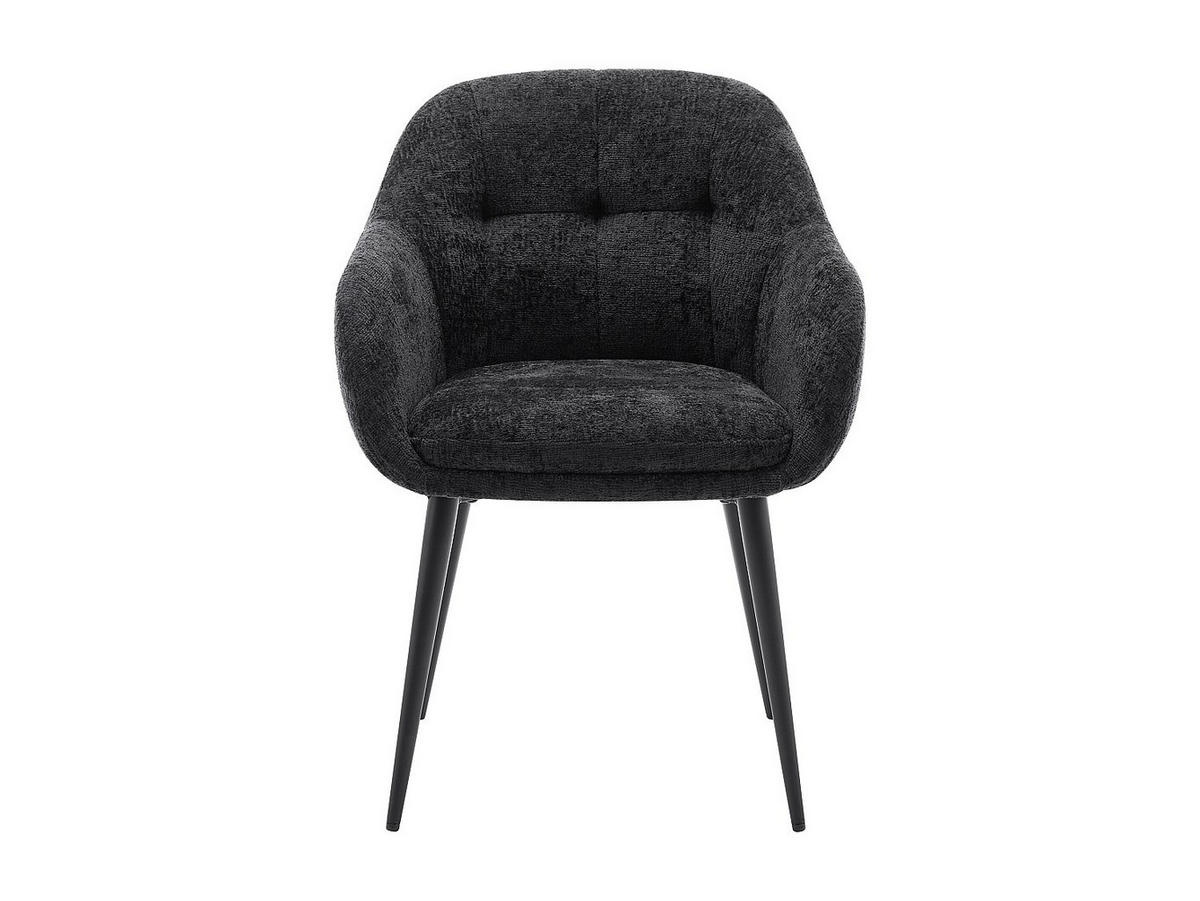 STUHL mit Armlehnen 6er-Set - Strukturstoff & Metall - Schwarz - LASSANDRA - Schwarz, Textil (59/81/59cm) - Pascal Morabito