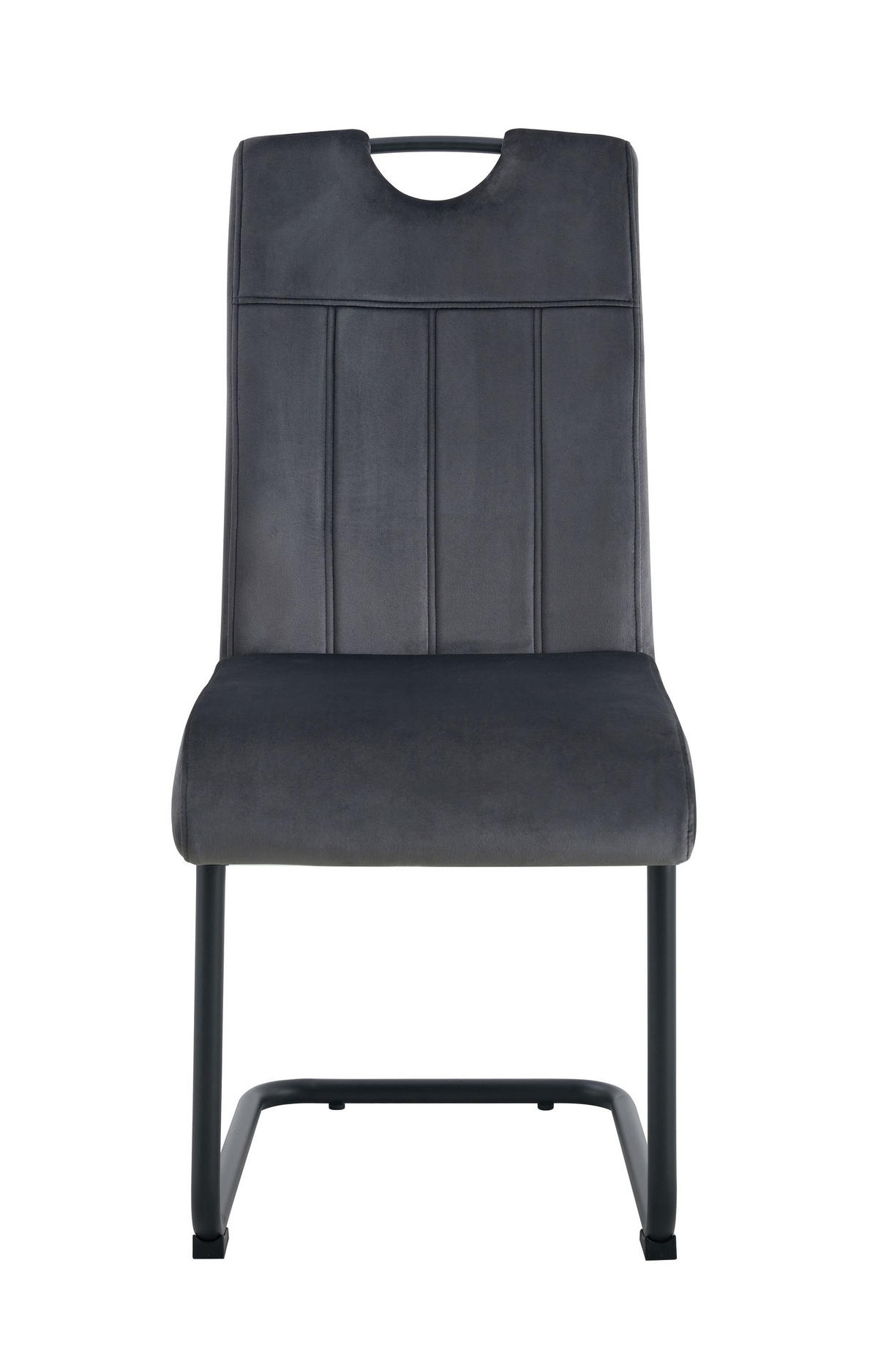 SCHWINGER-STUHL 2er Set Lyon Stühle in Anthrazit - gemütliches Design - B/H/T: 43x98x61 cm - Anthrazit, Textil (61/98/43cm)