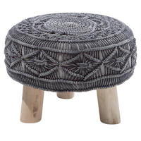 HOCKER Mundra 42/42/33 cm - Grau, Naturmaterialen (42/33/42cm) - Beliani