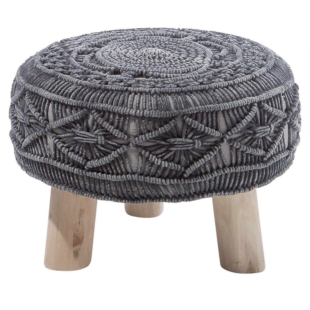 HOCKER Mundra 42/42/33 cm - Grau, Naturmaterialen (42/33/42cm) - Beliani