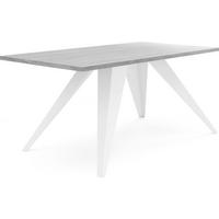 ESSTISCH Vance rechteckig, Grauer Beton 120/60/48 cm - Hellgrau/Weiß, Holzwerkstoff/Metall (60/120/48cm) - WFL GROUP