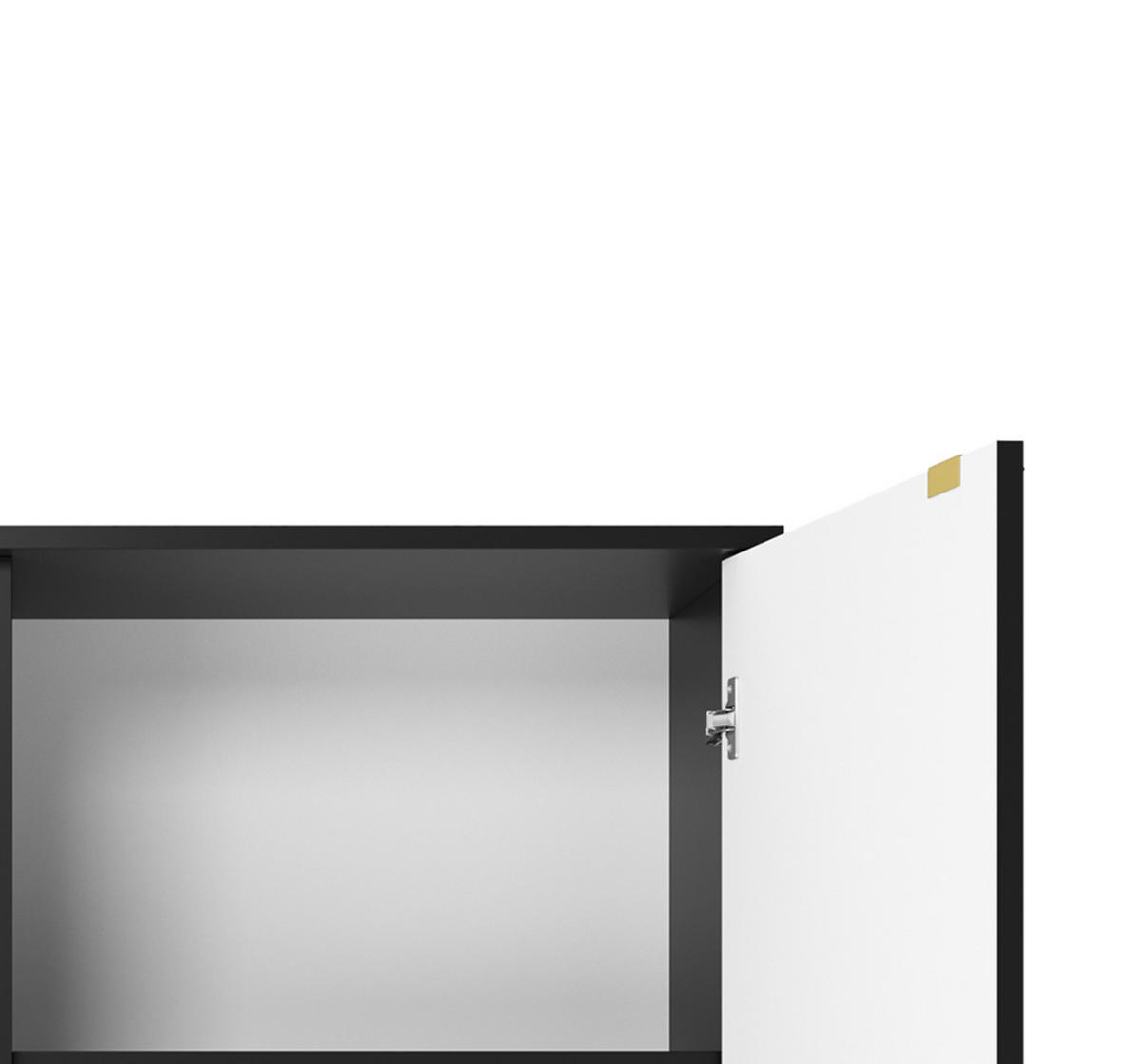HOCHKOMMODE NOVA Geriffelt, 2-Türen, KOMMODE Schwarz, Schwarze Füße 104x39x cm Schwarz - Schwarz, Holzwerkstoff/Kunststoff (104/125/39cm) - DomoHome