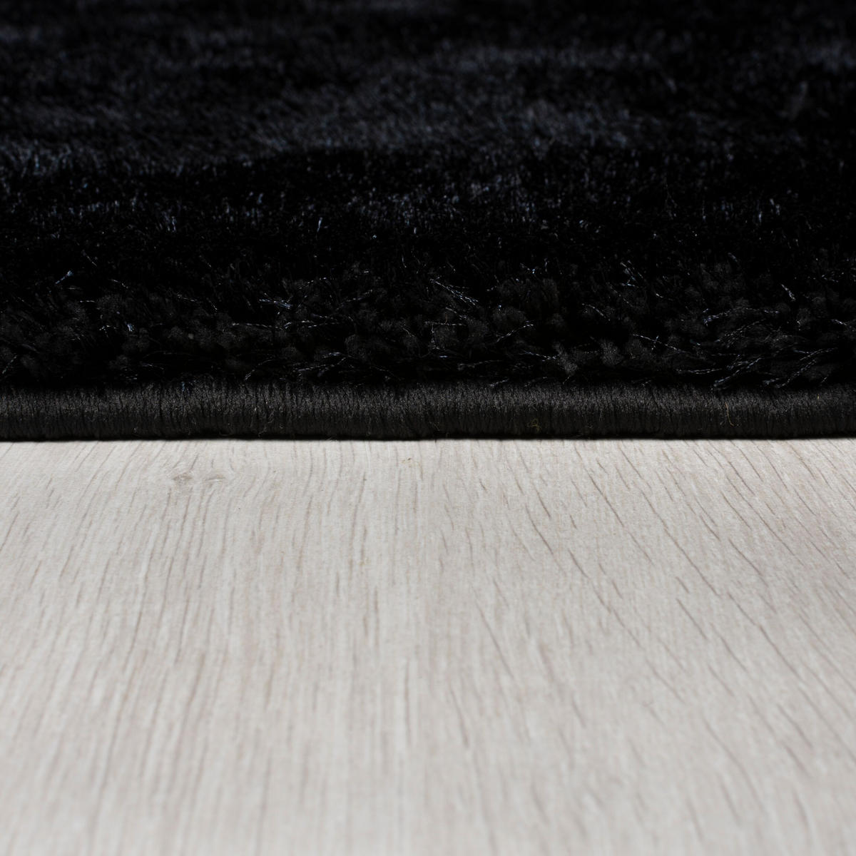 TEPPICH Hochflor Samt-Design, plüschig DOVEL, Schwarz 60x230 cm - Schwarz, Textil (60/230cm) - KADIMA DESIGN