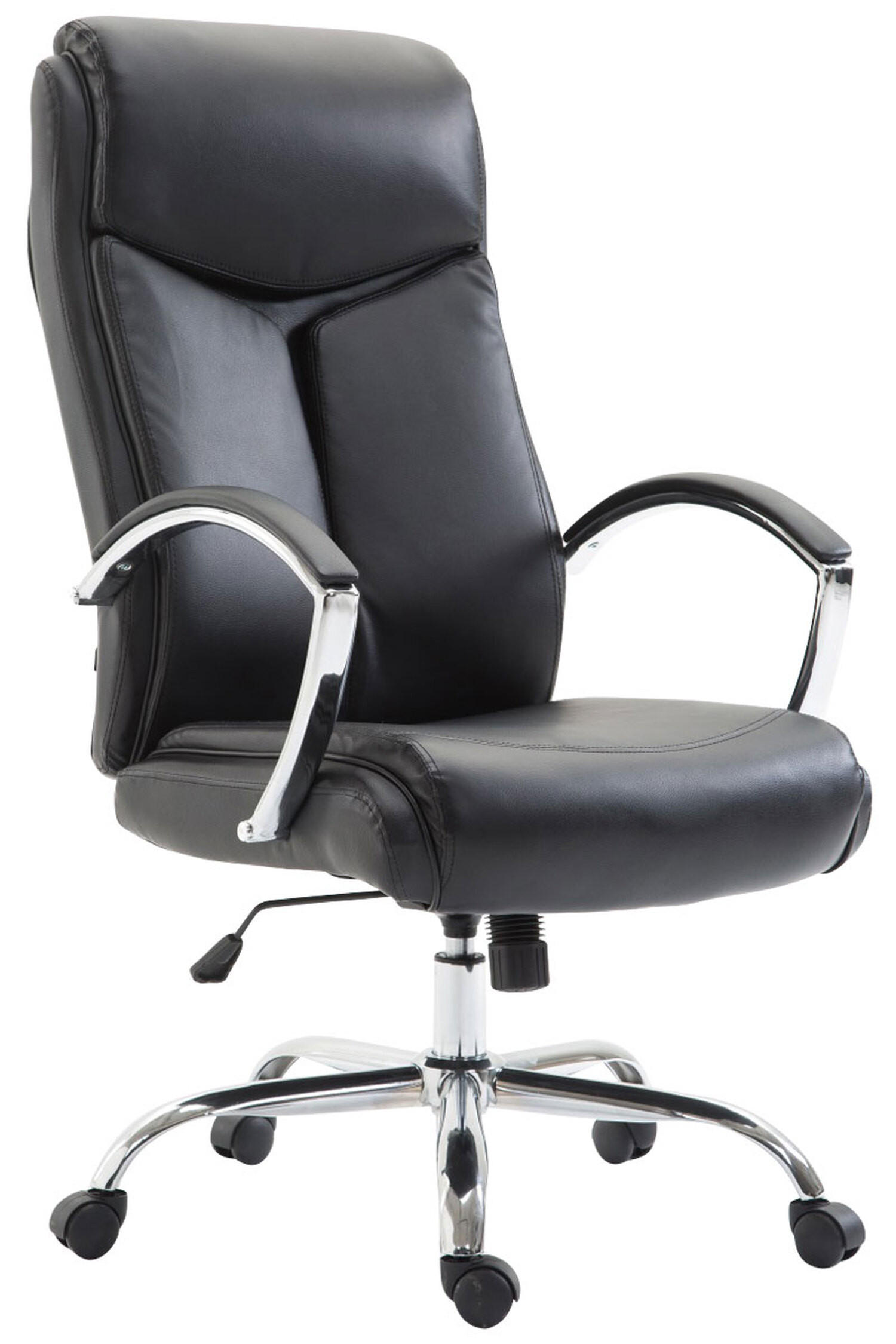 BÜROSTUHL Volute, Kunstleder Schwarz - Schwarz, Textil/Metall (65/125/73cm) - TPFLiving