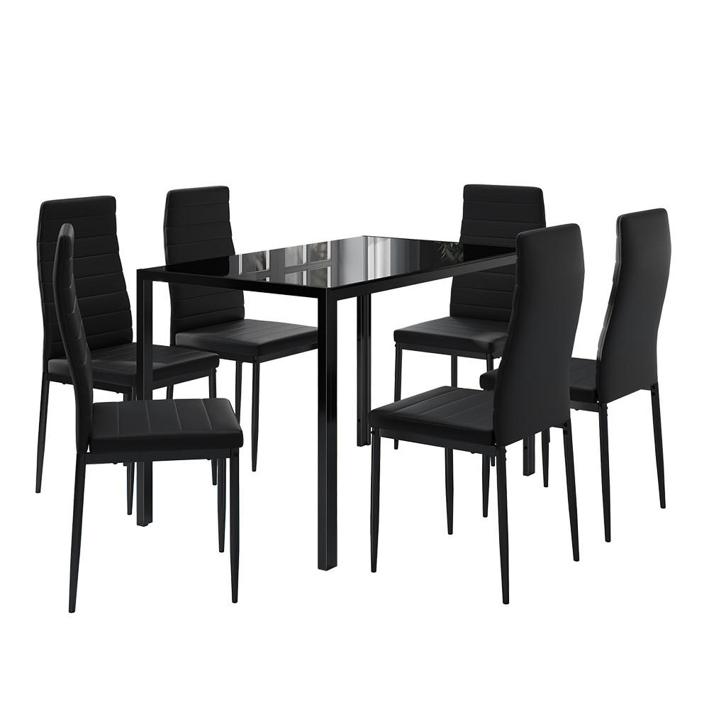 Vicco JÍDELNÍ STŮL SESTAVA Grand Černá 120 x 75 cm Sada 6 kusů