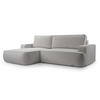ECKSOFA L Form Ablia Hellgrau 267/168/87 cm mit mit Schlaffunktion L - Hellgrau/Schwarz, Kunststoff/Textil (168/267cm) - AX Living