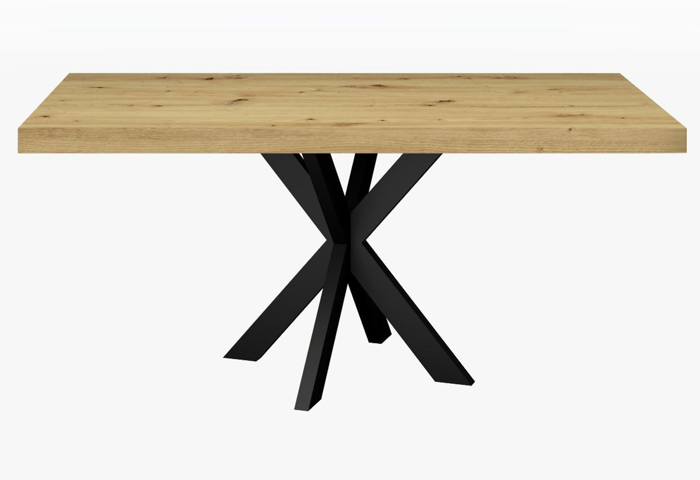 ESSTISCH Elgin 1 175x80x100 Metall+Holzwerkstoff Schwarz/Asteiche - Schwarz/Eiche Artisan, Holzwerkstoff (175/100/80cm) - 58aufmkessel